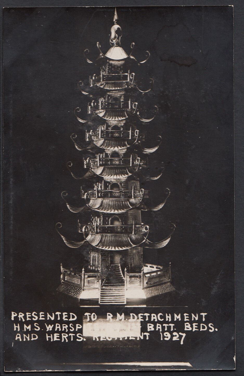 Military Postcard - Trophy Presented To R.M.Detachment, H.M.S Warspite  A9353