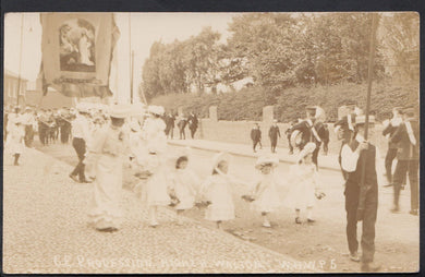 Lancashire Postcard - C.E.Procession, Higher Walton, Preston BH2092