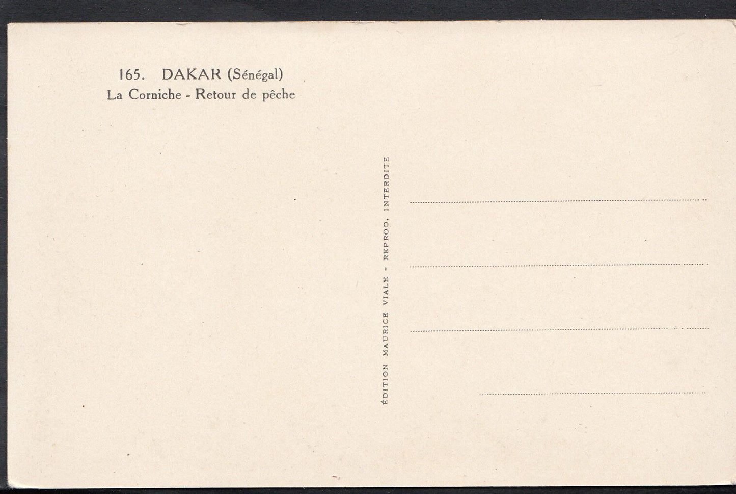 Senegal Postcard - Dakar - La Corniche - Retour De Peche    MB2555