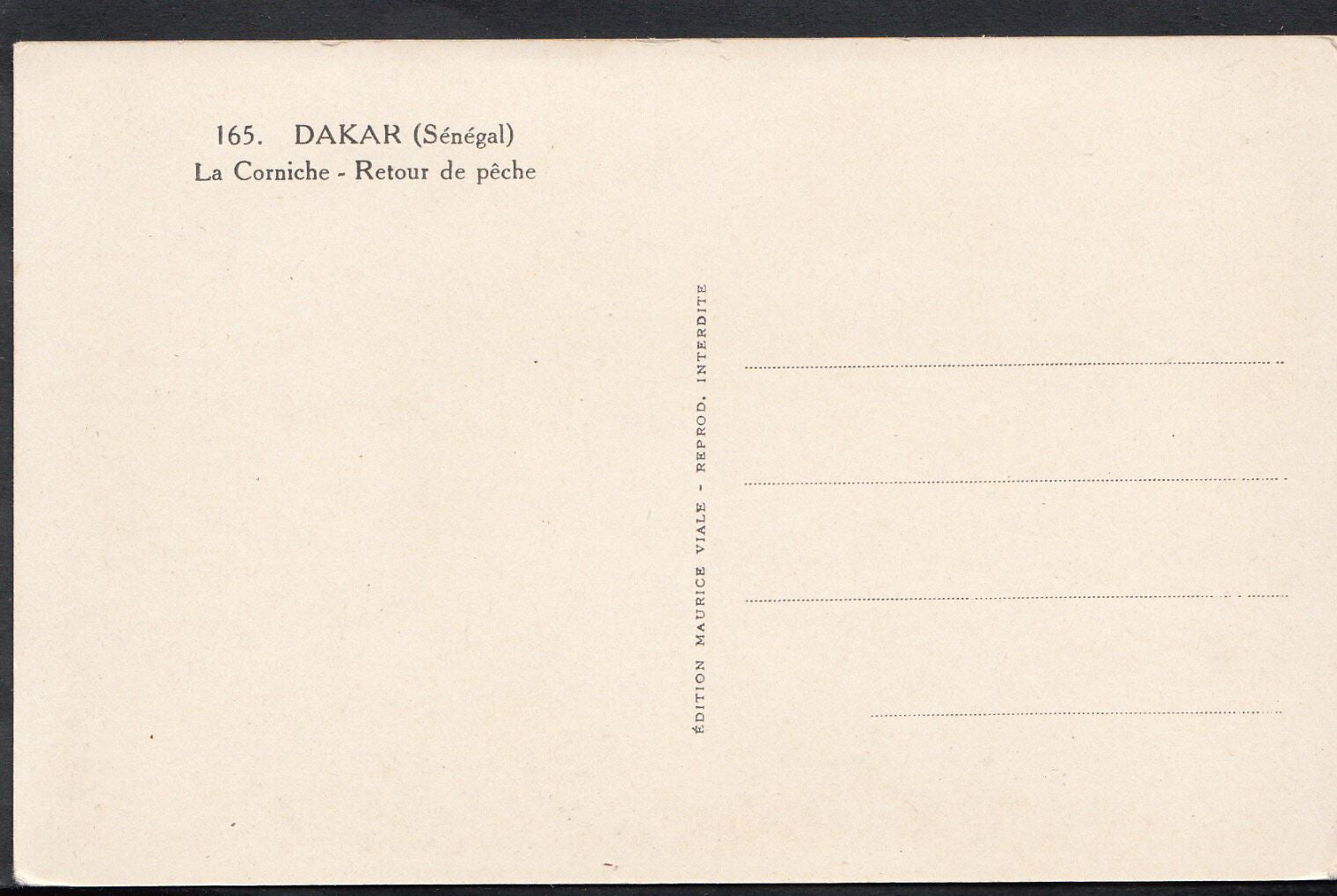 Senegal Postcard - Dakar - La Corniche - Retour De Peche    MB2555
