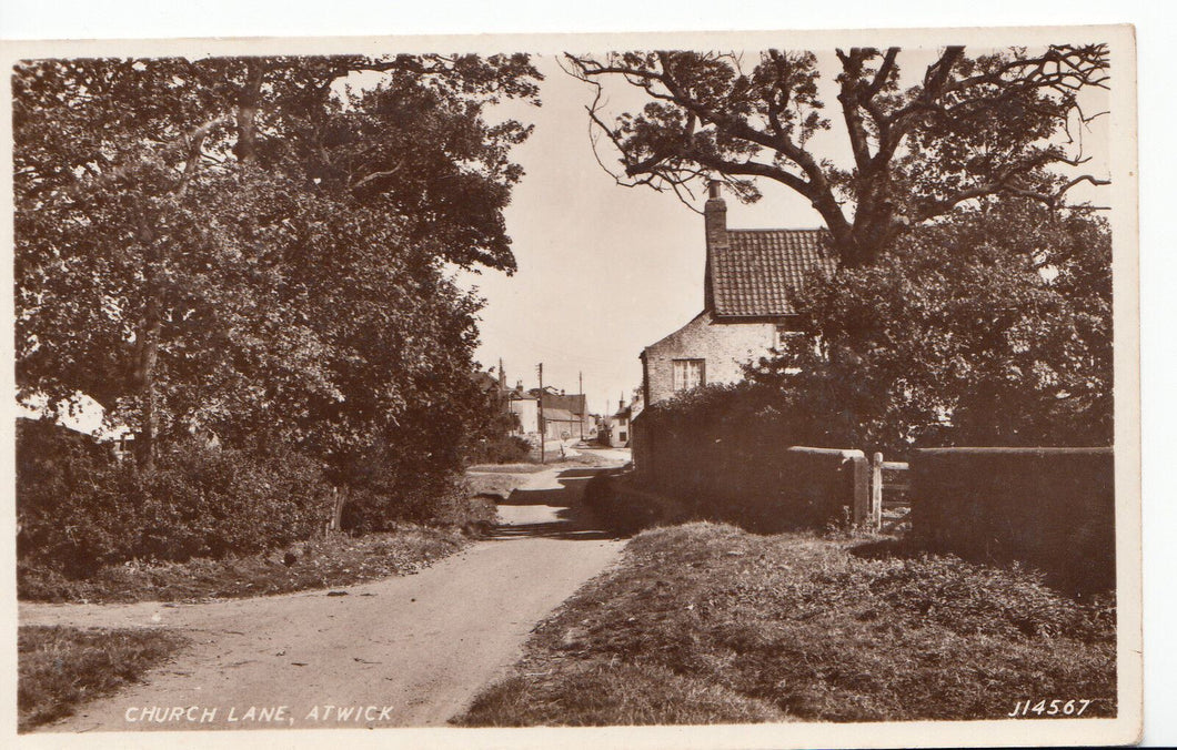 Yorkshire Postcard - Church Lane, Atwick   BT436