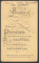 Load image into Gallery viewer, CDV (Carte De Visite) - Southampton Lady, Julia Mary Bannister Nee Andrews RT255
