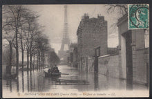 Load image into Gallery viewer, France Postcard - Inondations De Paris - Le Quai De Grenelle  E657
