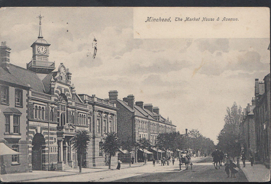 Somerset Postcard - Minehead, The Market House and Avenue   MB122