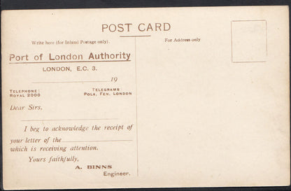 London Postcard - The Port of London - Dock Transit Shed    BE516