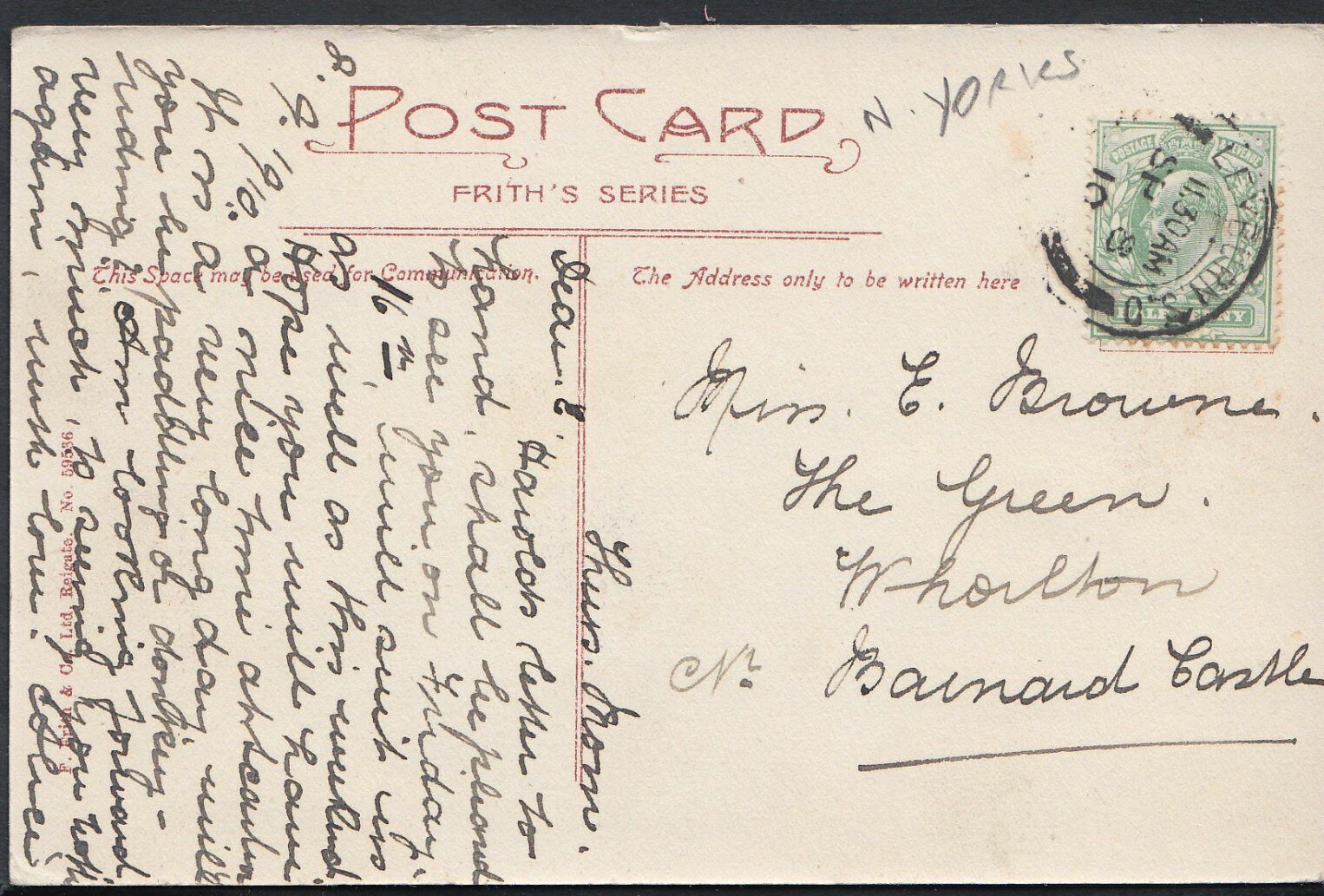 Yorkshire Postcard - View of Middleham    RT286