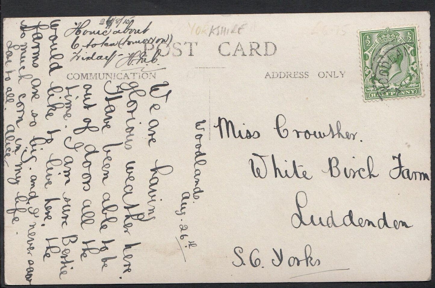Yorkshire Postcard - The Park, Woodlands      B529