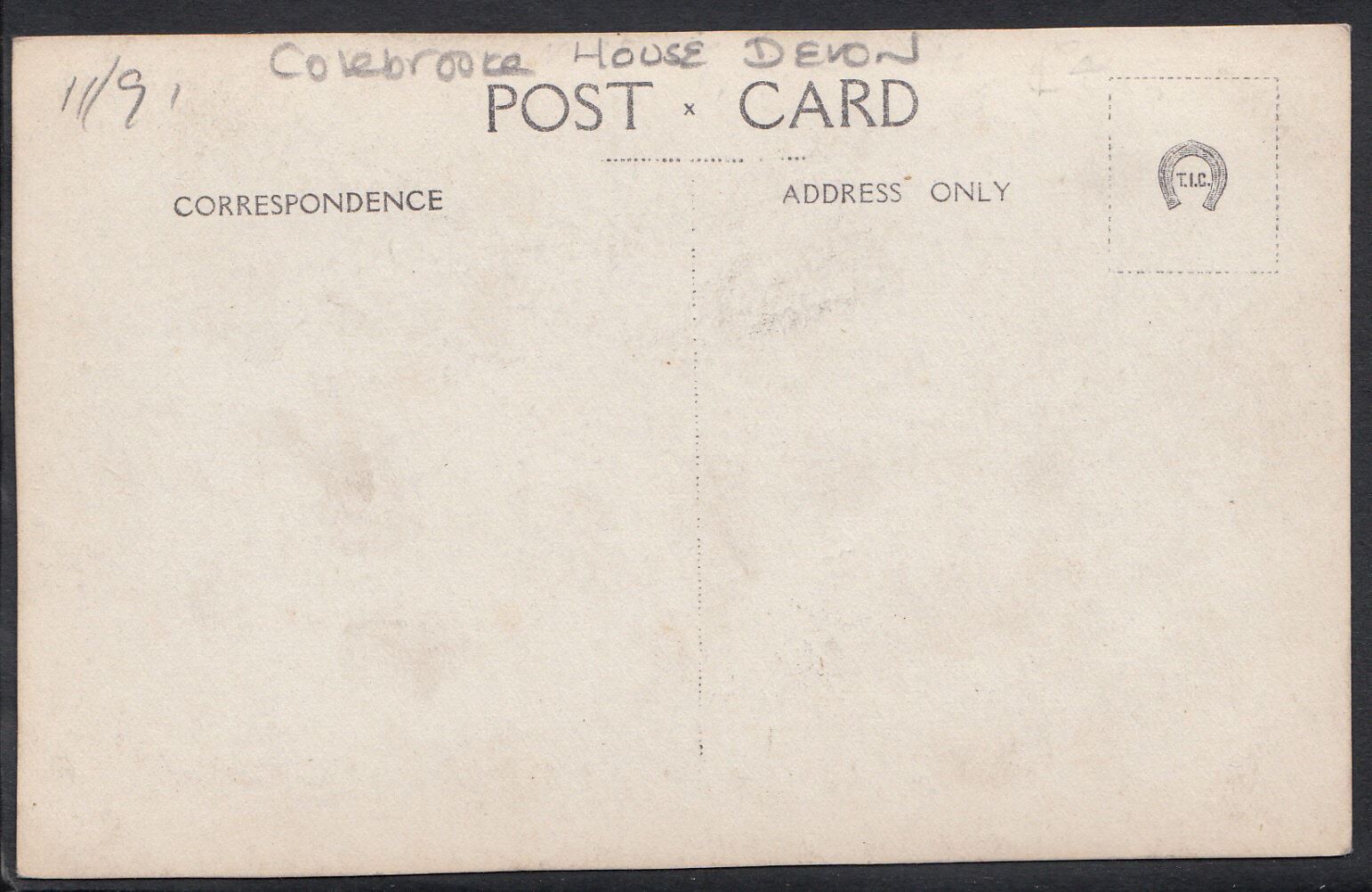 Devon Postcard - "Colebrooke House" Colebrooke School, 1923 -  MB539