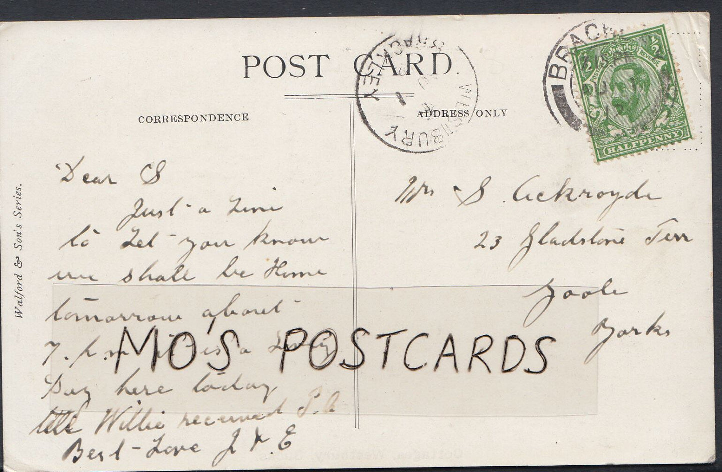 Buckinghamshire Postcard - Cottages, Westbury   RT