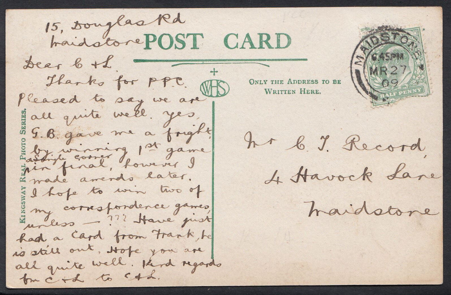 Kent Postcard - Elwick Road, Ashford    3378