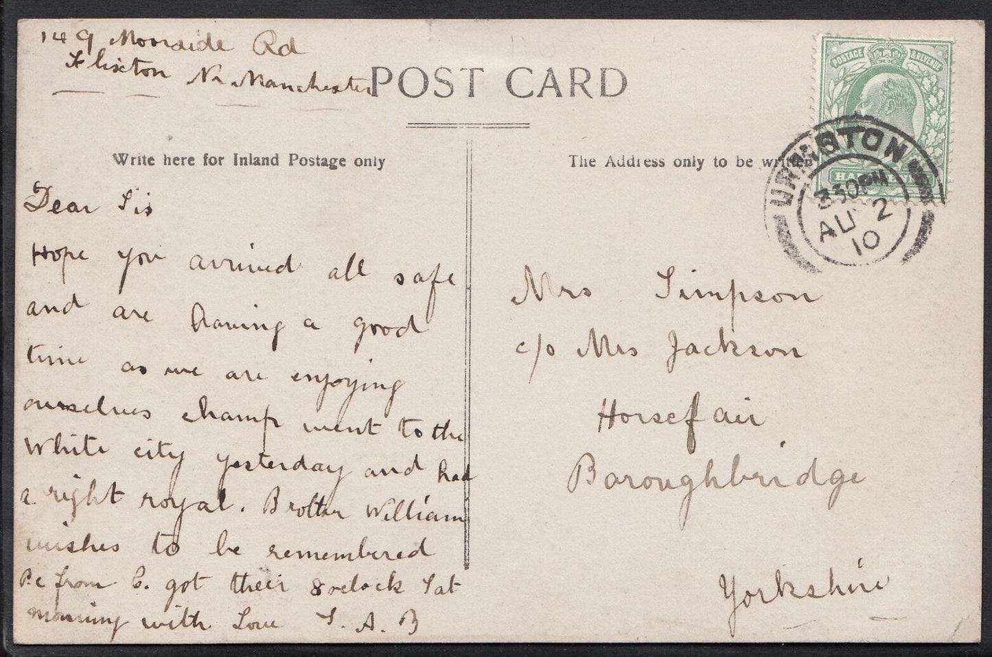 Lancashire Postcard - Church Road, Urmston S108