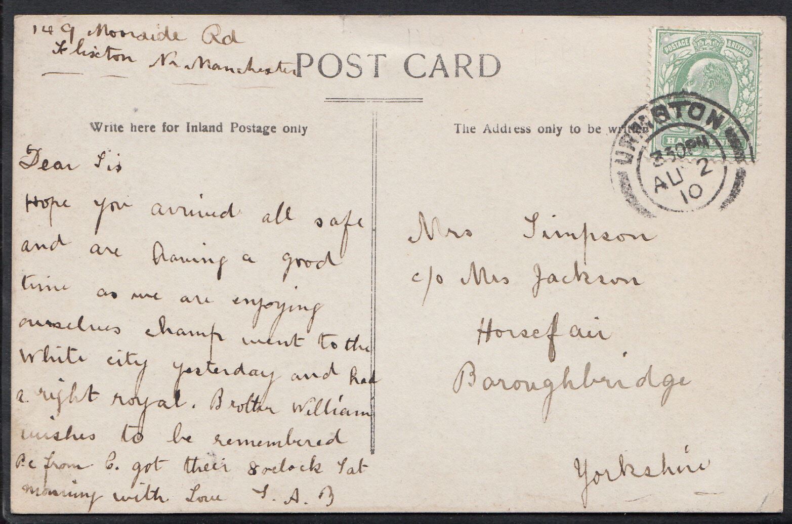 Lancashire Postcard - Church Road, Urmston S108