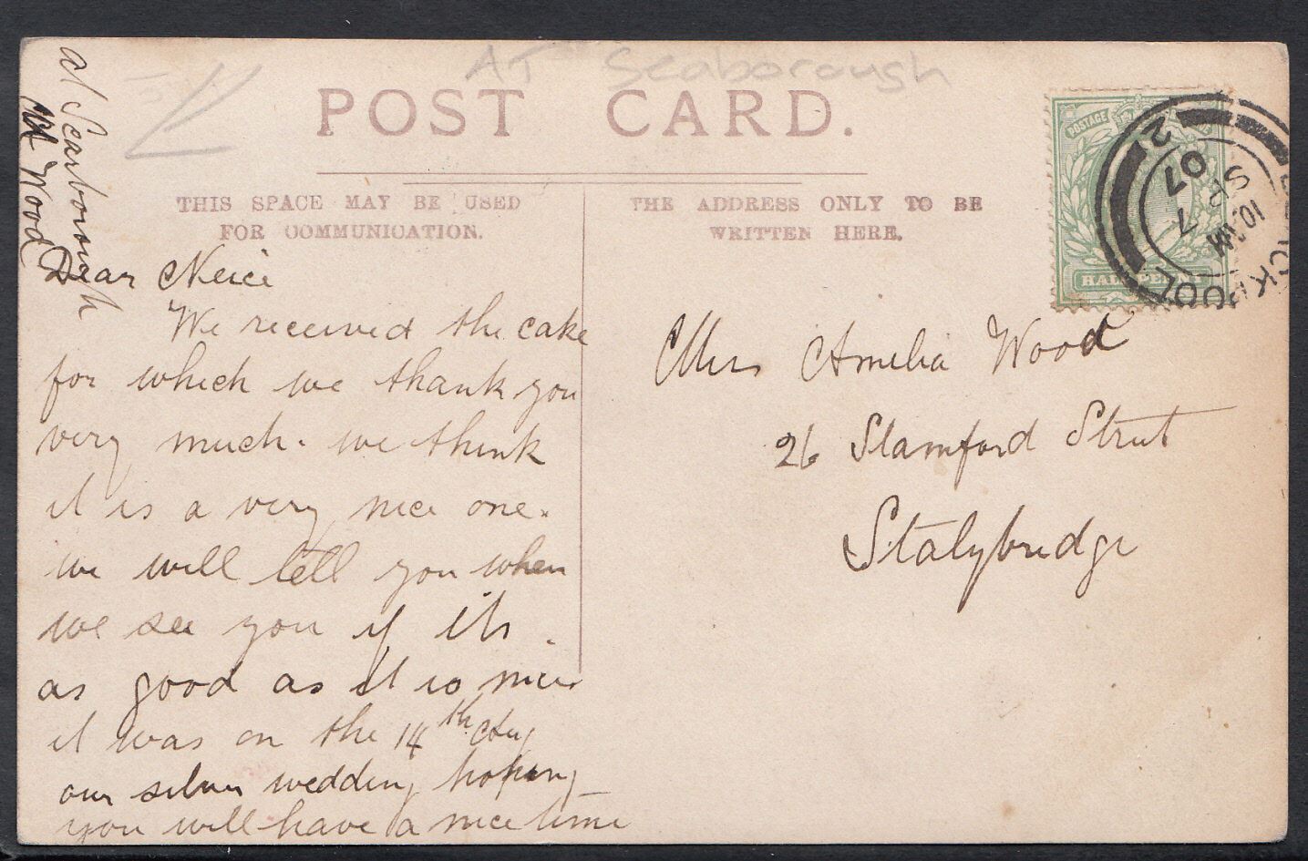 Yorkshire Postcard - Horse and Cart at Scarborough   RT2181