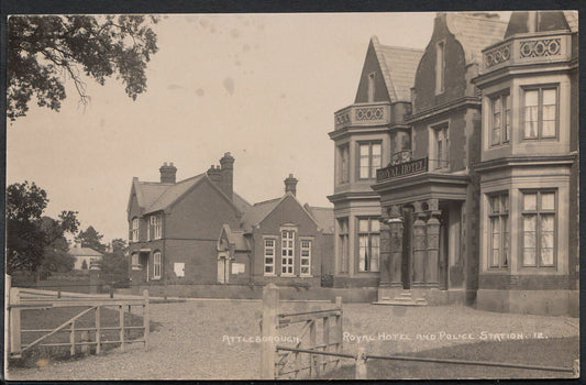 Norfolk Postcard - Attleborough Royal Hotel & Police Station  DR407