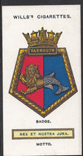 Load image into Gallery viewer, Wills Cigarette Card - Ships Badges Card No 20 - Yarmouth
