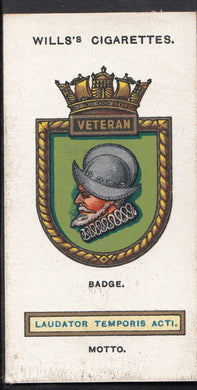 Wills Cigarette Card - Ships Badges Card No 32 - Veteran