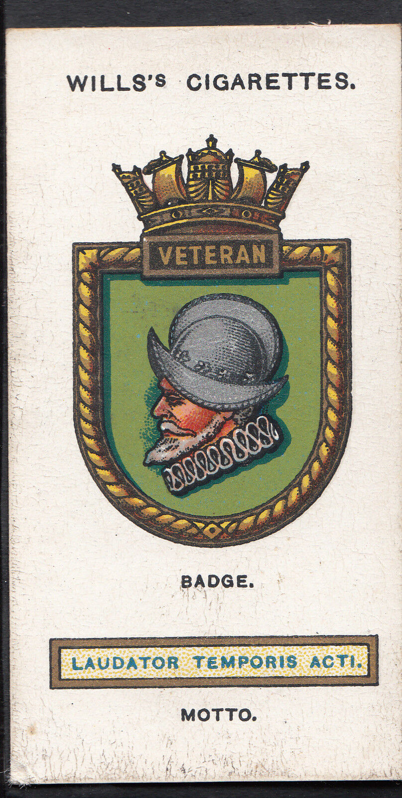 Wills Cigarette Card - Ships Badges Card No 32 - Veteran
