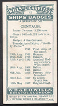 Load image into Gallery viewer, Wills Cigarette Card - Ships Badges Card No 12 - Centaur

