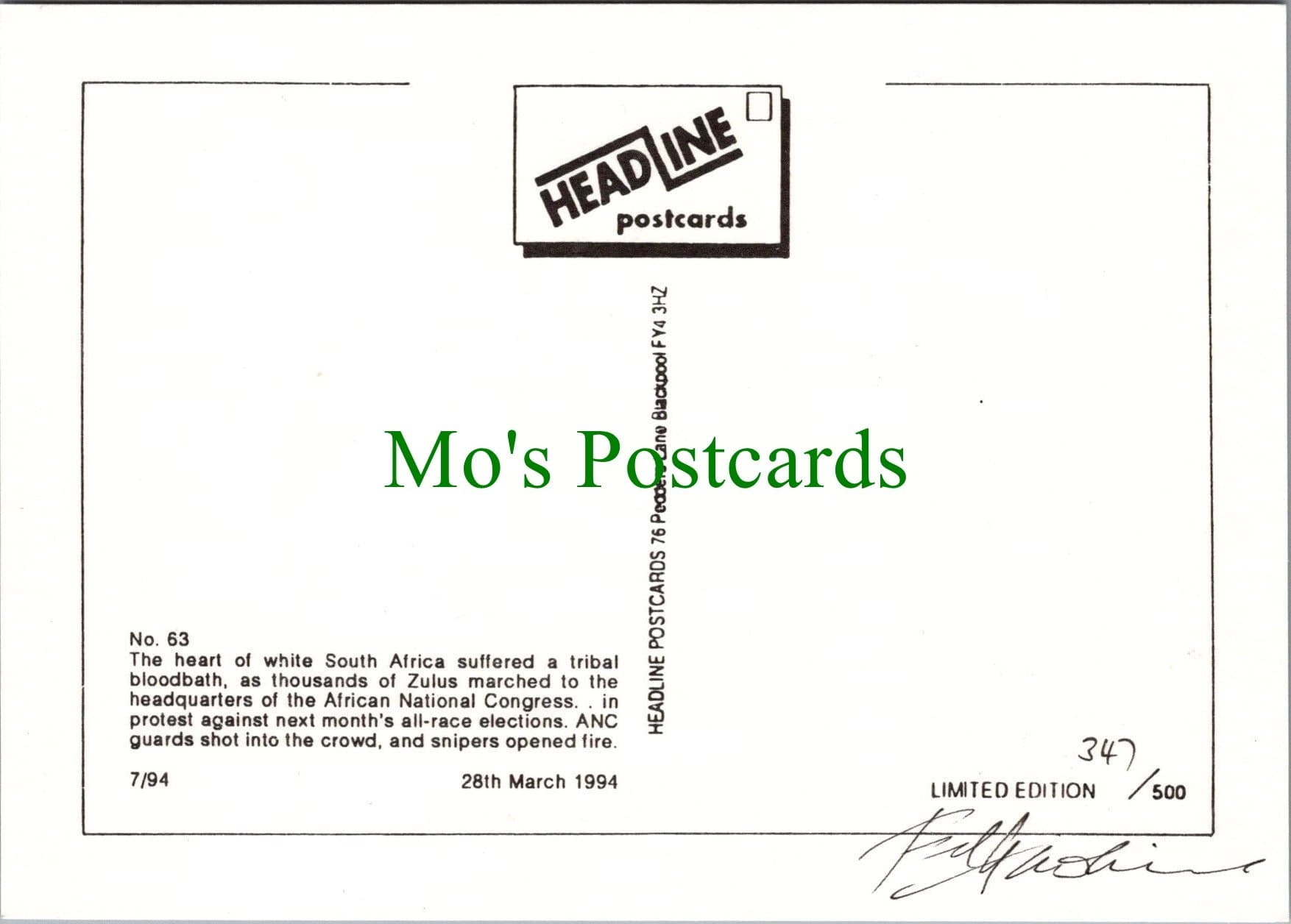 South Africa Postcard - Mayhem in Johannesburg