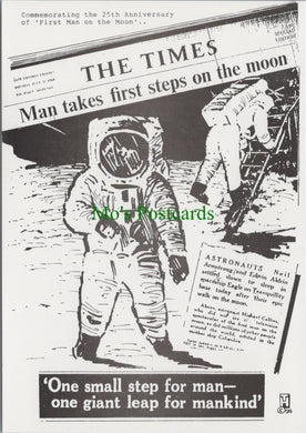Headline Postcard - First Men on The Moon