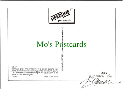 Headline Postcard -White House Kamikaze