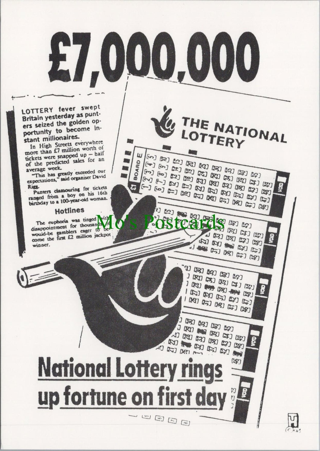 Headline Postcard - The National Lottery