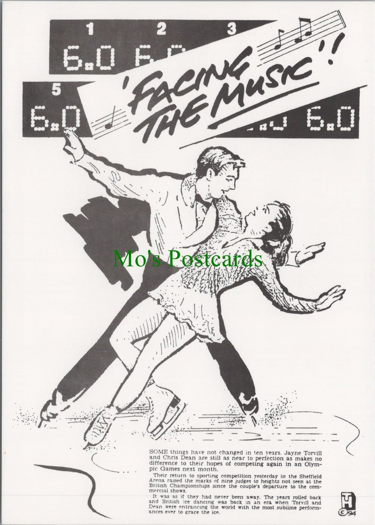Ice Skating Postcard - Torvill and Dean
