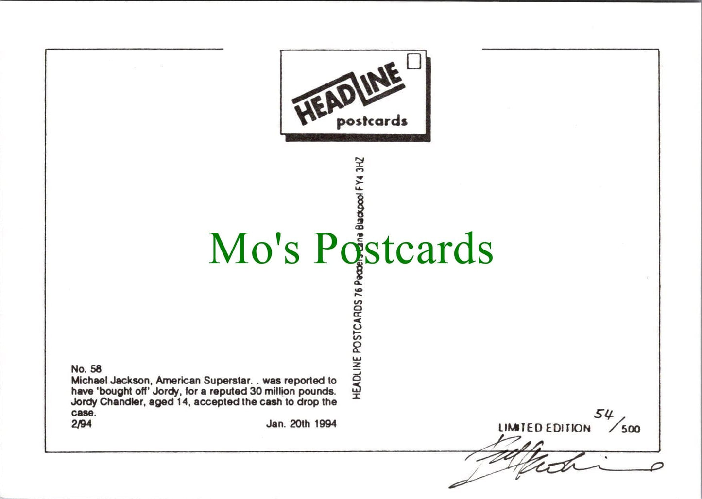 Music Postcard - Michael Jackson