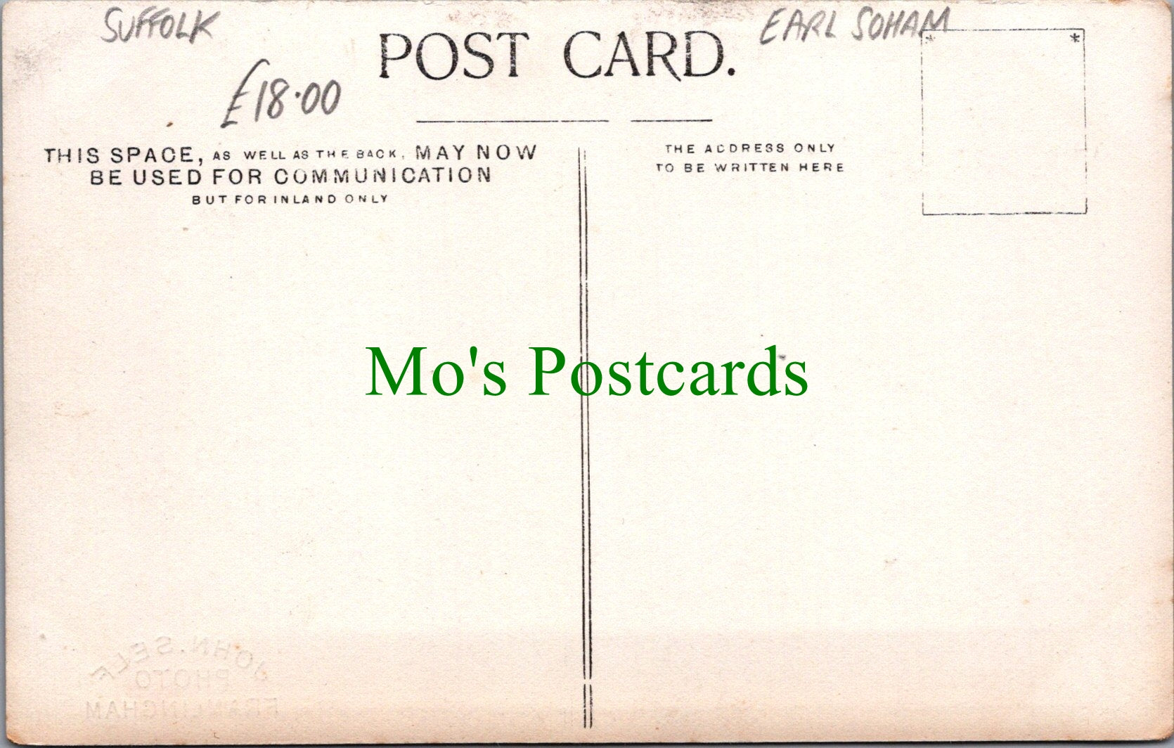 Suffolk Postcard - Earl Soham Village Ref.SW9736