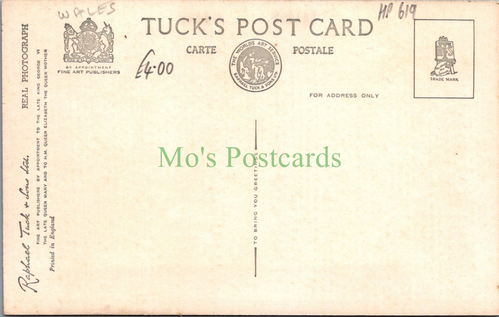 Wales Postcard - Craig-Y-Don, Queens Road Looking North HP619