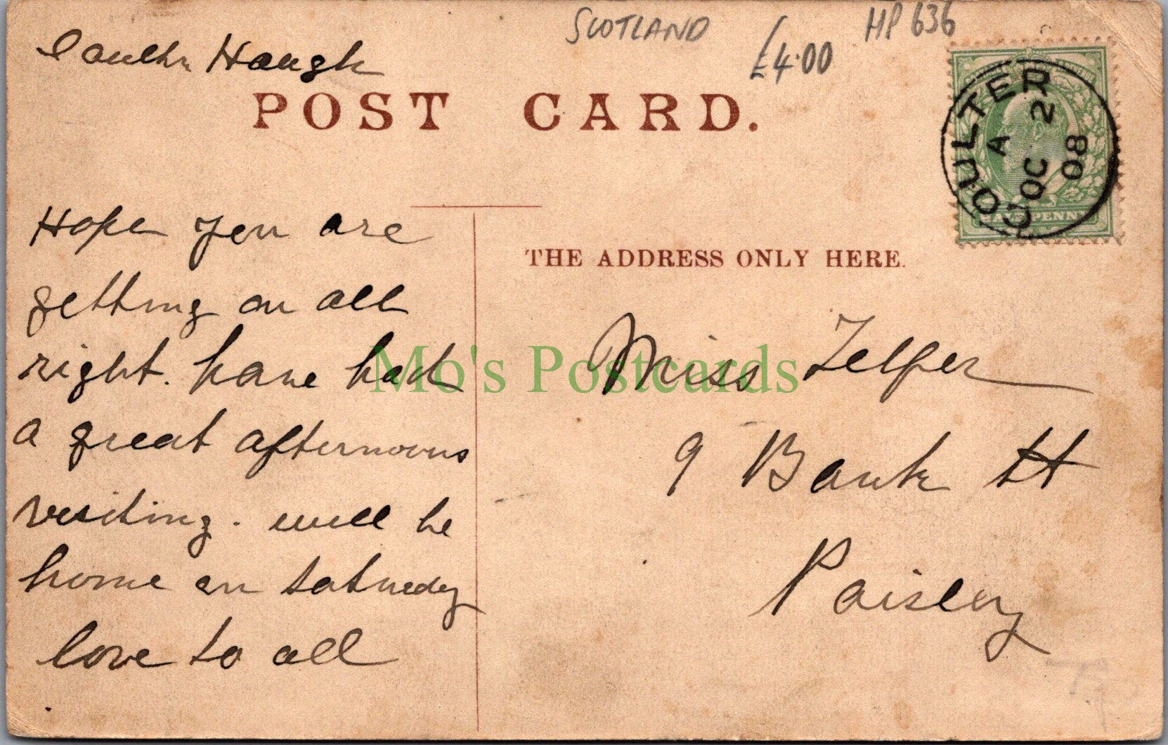 Scotland Postcard - Culter Maynes, Coulter HP636