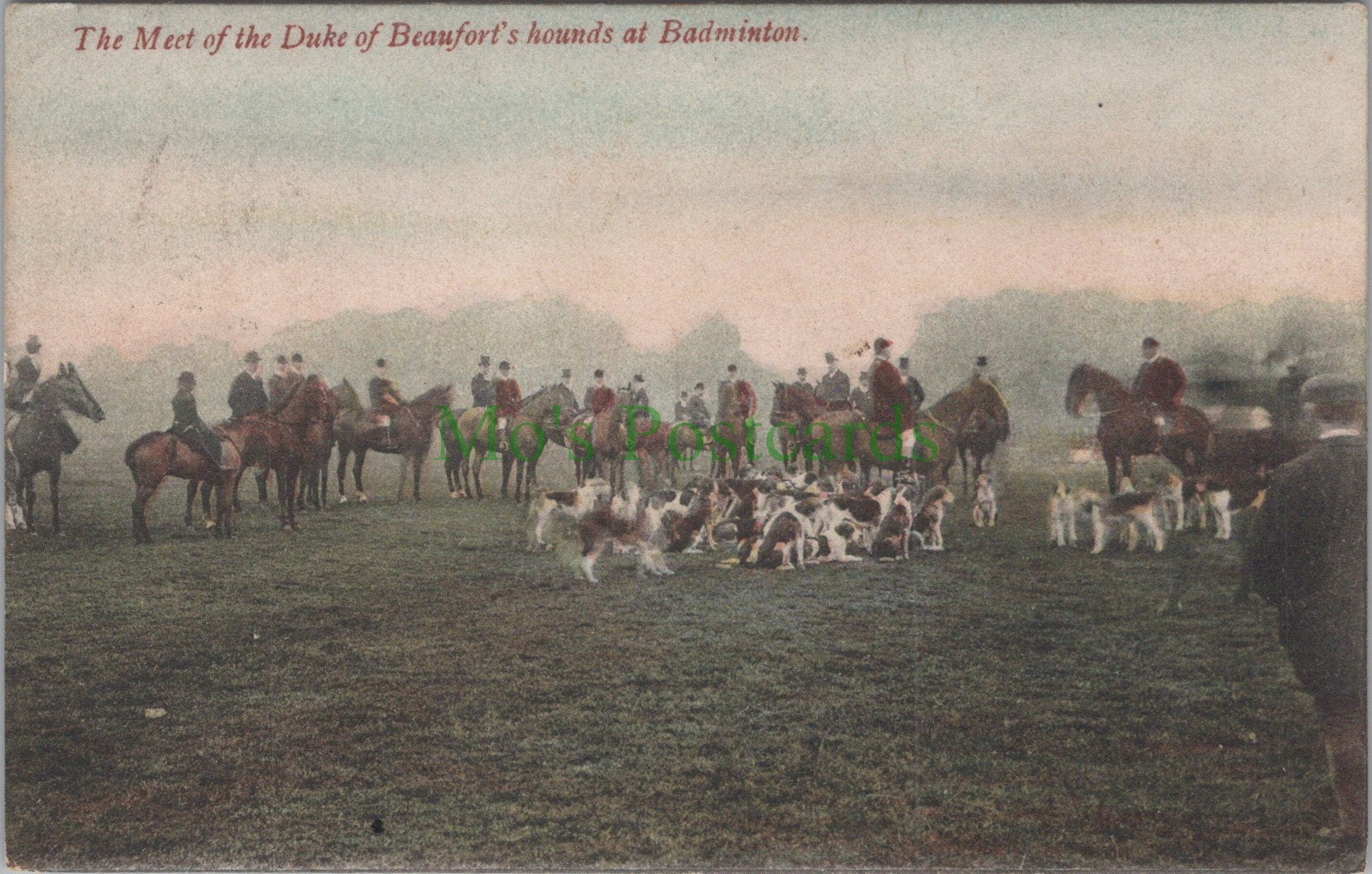 Gloucestershire Postcard - The Meet of The Duke of Beaufort's Hounds, Badminton HP643