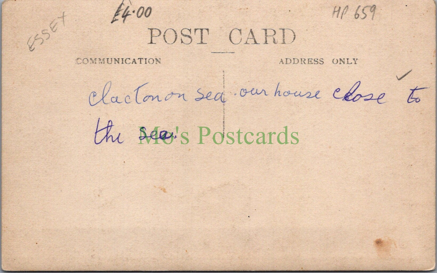Essex Postcard - House in Clacton-On-Sea HP659