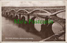 Load image into Gallery viewer, Northumberland Postcard - The Three Bridges, Berwick-upon-Tweed Ref.SW10151

