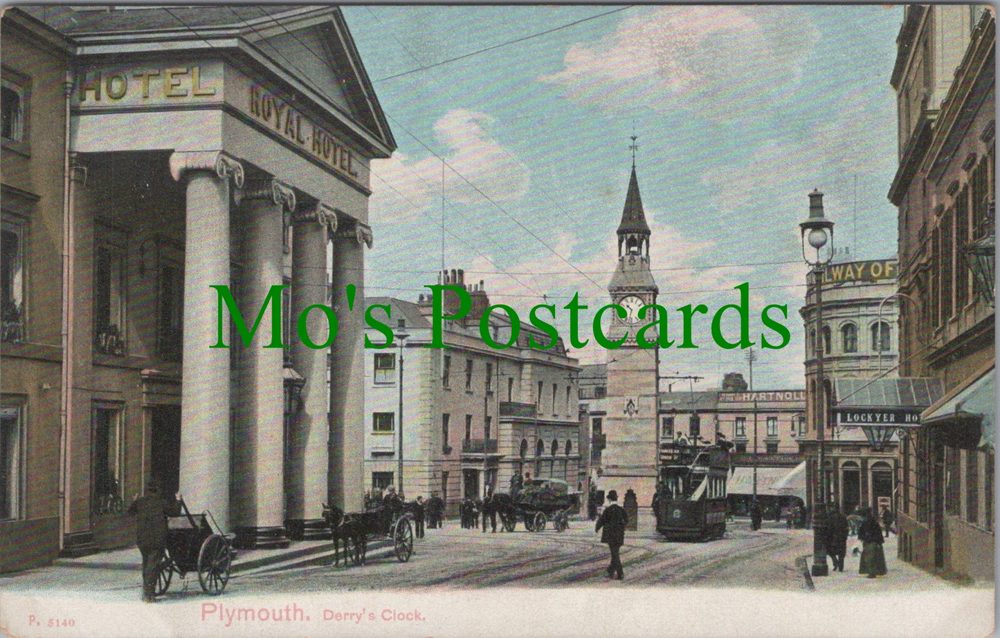 Devon Postcard - Plymouth, Derry's Clock  Ref.SW10161