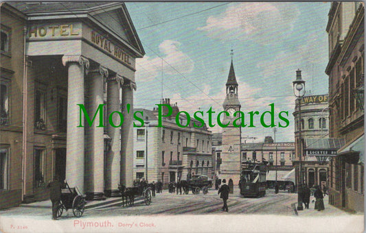 Devon Postcard - Plymouth, Derry's Clock  Ref.SW10161