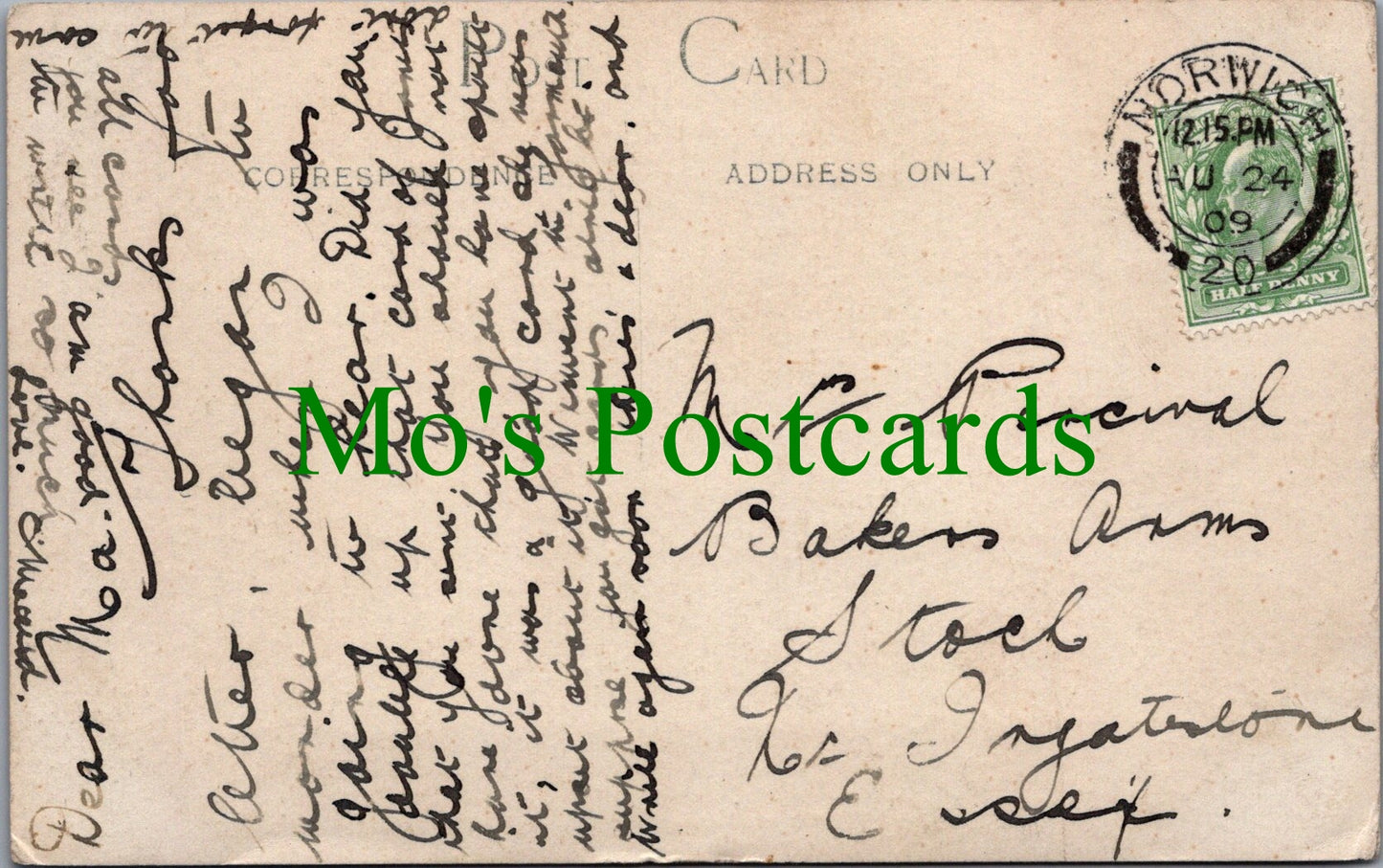 Norfolk Postcard - Intwood Hall, Nr Norwich Ref.SW9749