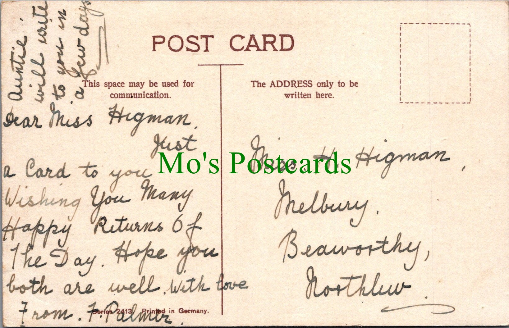 Greetings Postcard, To Greet Your Birthday