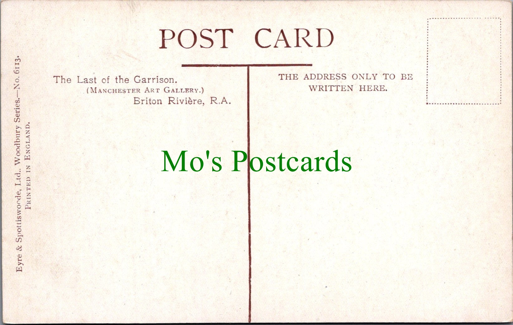 Animals Postcard - Dogs - The Last of The Garrison Ref.SW9868