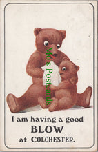 Load image into Gallery viewer, Teddy Bears Postcard - I am Having a Good Blow at Colchester Ref.SW9836
