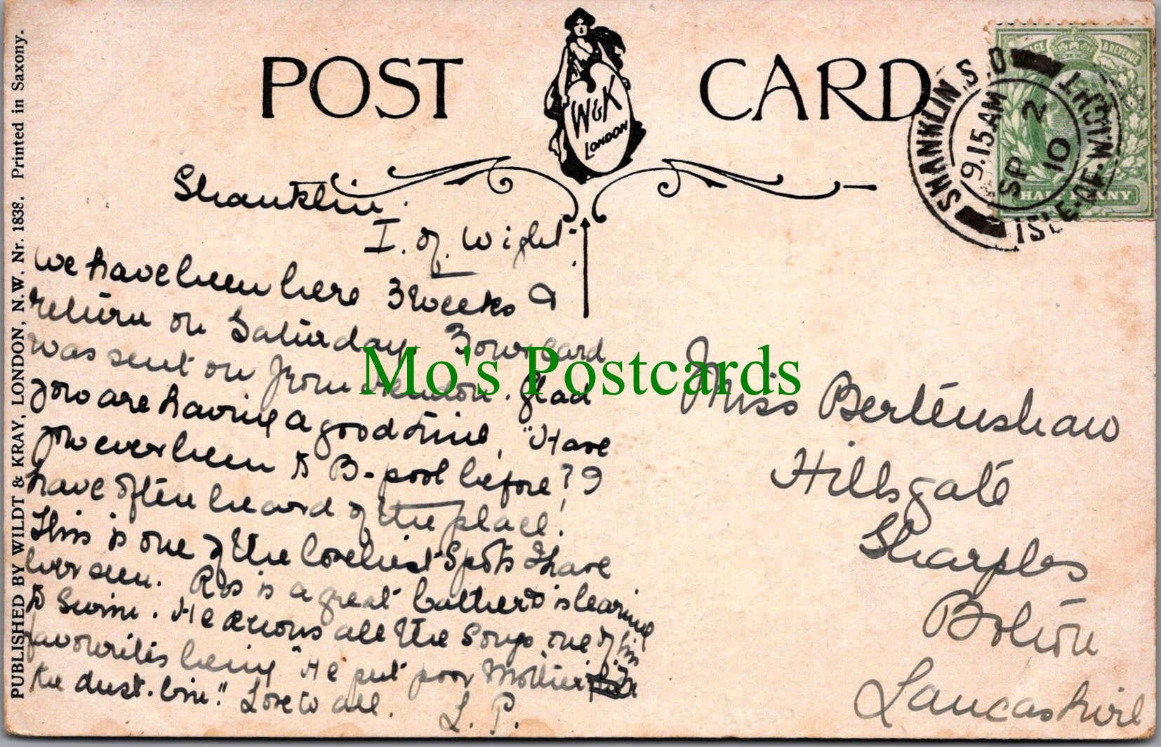 Teddy Bears Postcard - I am Having a Good Blow at Shanklin Ref.SW9838