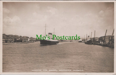 Sussex Postcard - Leaving For Dieppe, Newhaven Harbour Ref.SW9861