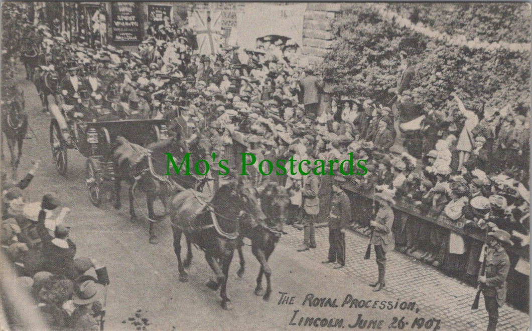 Lincolnshire Postcard - The Royal Procession, Lincoln, June 26th 1907 Ref.SW9862
