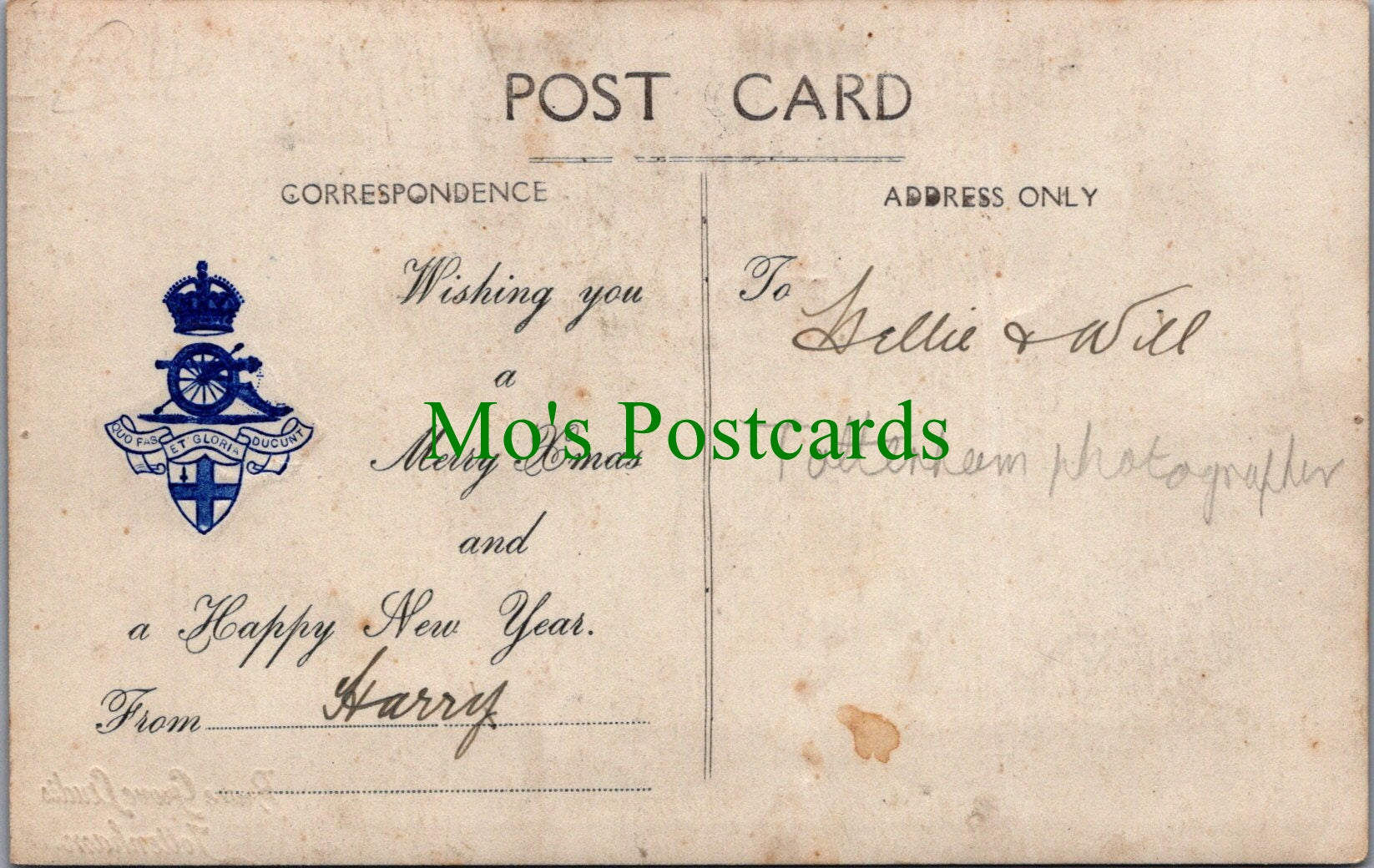 Military Postcard - Royal Artillery Soldiers, Tottenham, London Ref.SW9866
