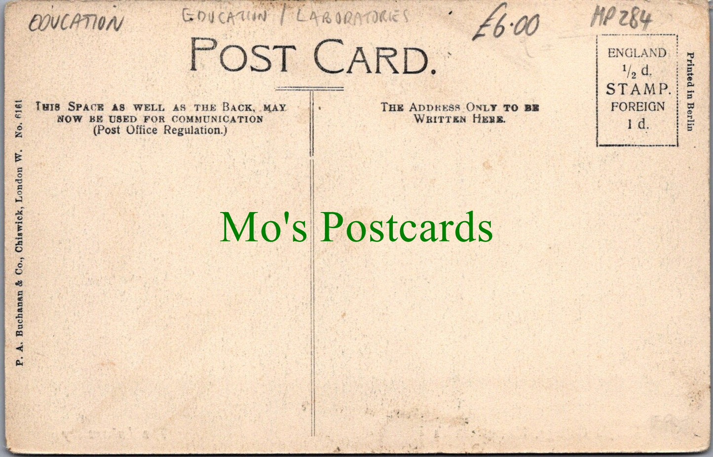 London Postcard - St Mary's College, Hammersmith - The Laboratory Ref.HP284