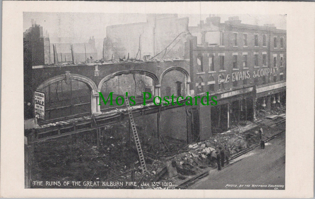 London Postcard - The Ruins of The Great Kilburn Fire, 1910 Ref.HP289