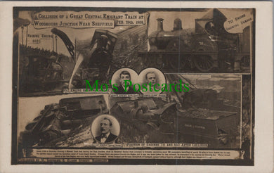 Yorkshire Postcard - Collision of a Great Central Emigrant Train, Woodhouse Junction, Nr Sheffield Ref.HP292