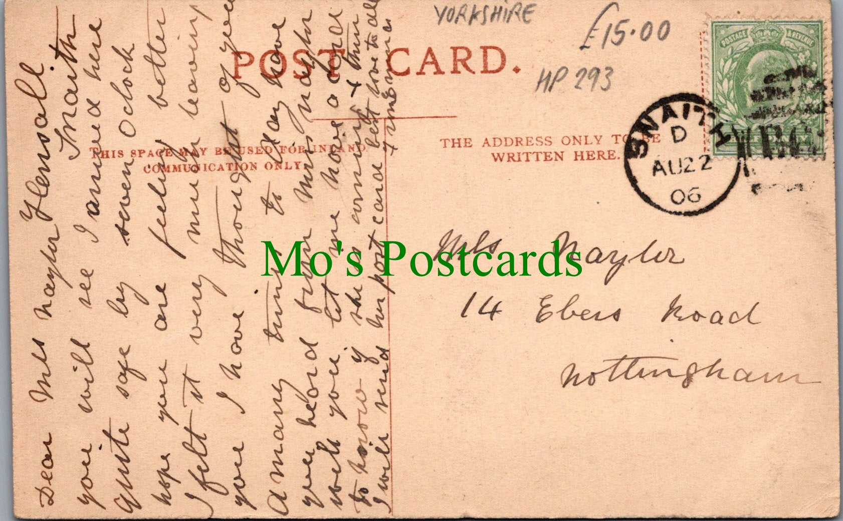 Yorkshire Postcard - Hensall Train Station Ref.HP293