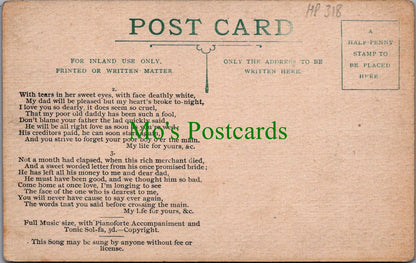 Music Postcard - Musical Notes, My Life For Yours, Aubery Chaplin Ref.HP318