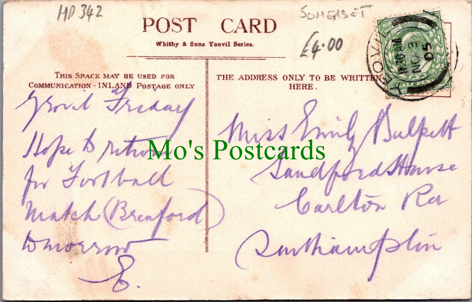 Somerset Postcard - Yeovil From Summerhouse Hill  Ref.HP342